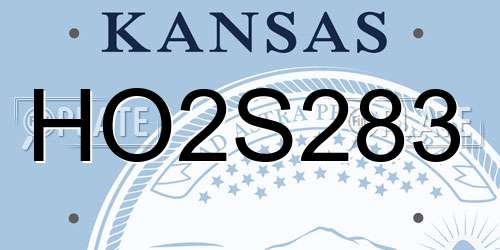 HO2S283 Kansas License Plate