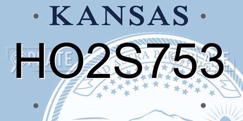 HO2S753 Kansas License Plate