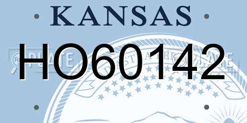 HO60142 Kansas License Plate