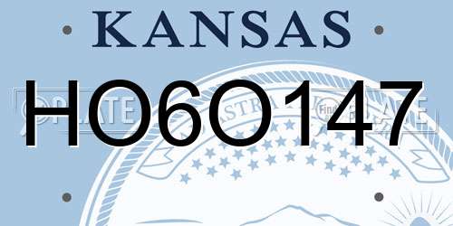 HO6O147 Kansas License Plate
