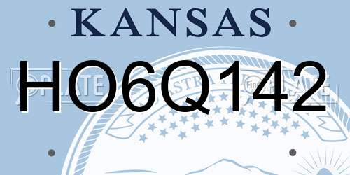 HO6Q142 Kansas License Plate