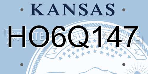 HO6Q147 Kansas License Plate