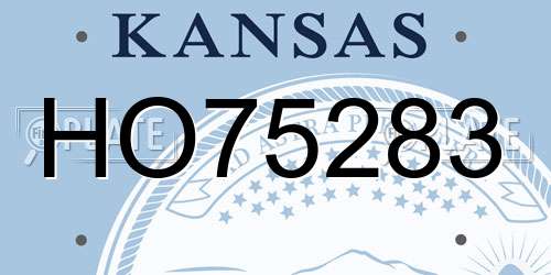 HO75283 Kansas License Plate