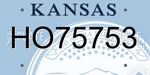 HO75753 Kansas License Plate