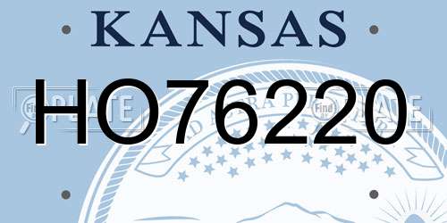 HO76220 Kansas License Plate