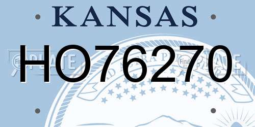 HO76270 Kansas License Plate