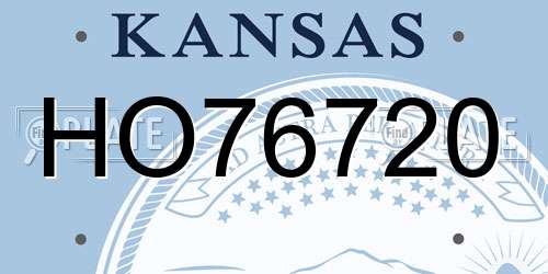 HO76720 Kansas License Plate
