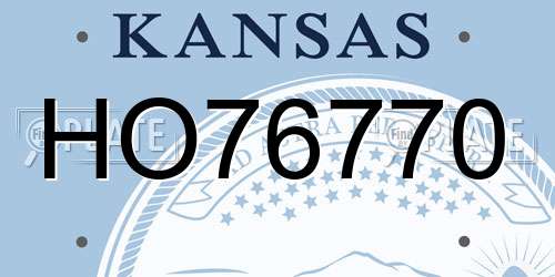 HO76770 Kansas License Plate