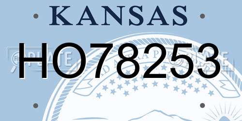 HO78253 Kansas License Plate