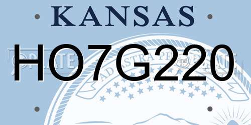 HO7G220 Kansas License Plate