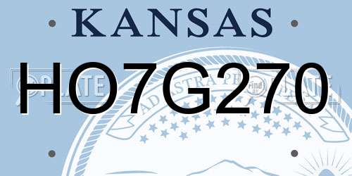 HO7G270 Kansas License Plate