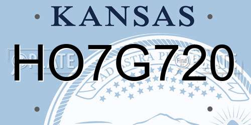 HO7G720 Kansas License Plate