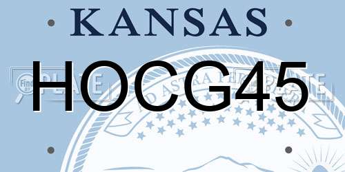 HOCG45 Kansas License Plate