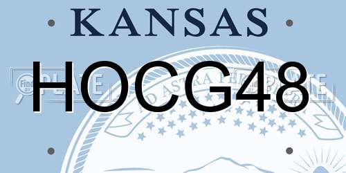 HOCG48 Kansas License Plate