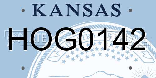 HOG0142 Kansas License Plate