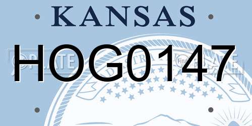 HOG0147 Kansas License Plate