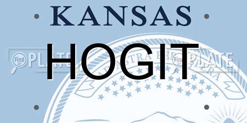 HOGIT Kansas License Plate
