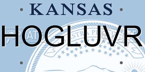 HOGLUVR Kansas License Plate
