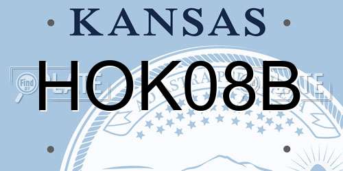 HOK08B Kansas License Plate