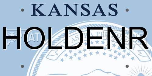 HOLDENR Kansas License Plate