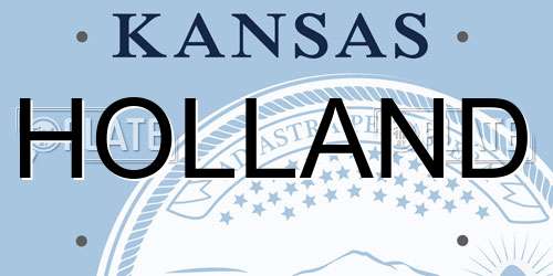 HOLLAND Kansas License Plate