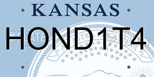 HOND1T4 Kansas License Plate