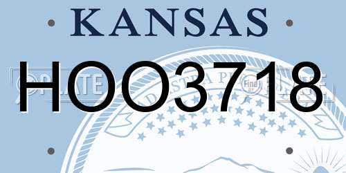 HOO3718 Kansas License Plate
