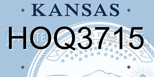 HOQ3715 Kansas License Plate