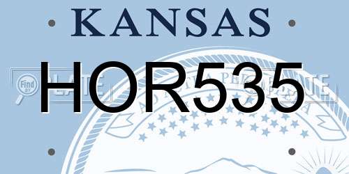 HOR535 Kansas License Plate
