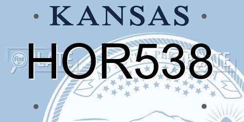 HOR538 Kansas License Plate