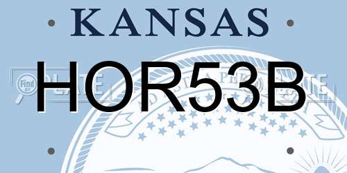 HOR53B Kansas License Plate