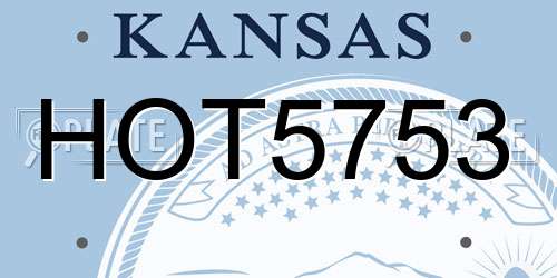 HOT5753 Kansas License Plate