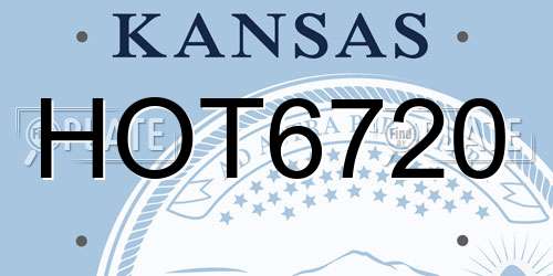 HOT6720 Kansas License Plate