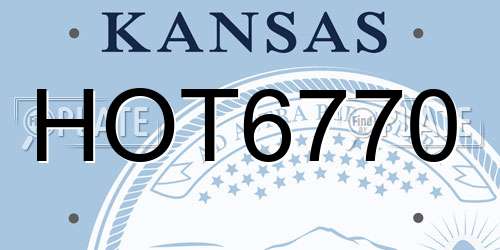HOT6770 Kansas License Plate