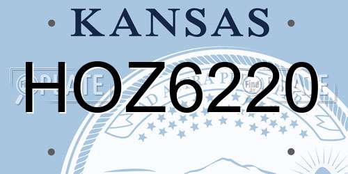 HOZ6220 Kansas License Plate