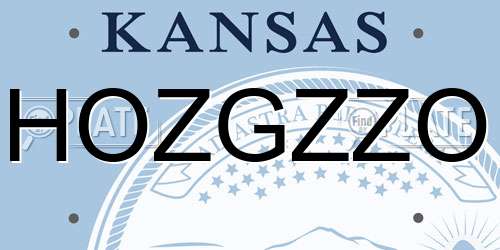 HOZGZZO Kansas License Plate