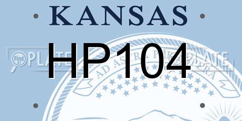 HP104 Kansas License Plate