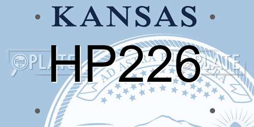 HP226 Kansas License Plate