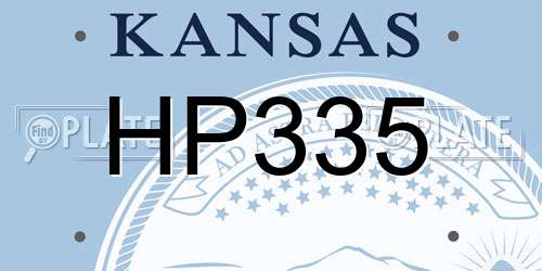 HP335 Kansas License Plate