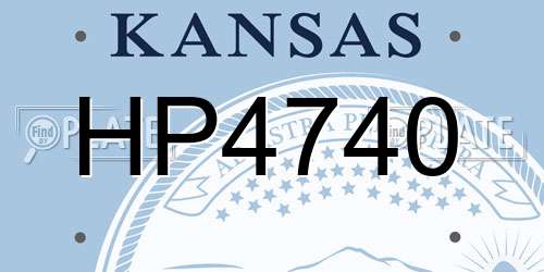 HP4740 Kansas License Plate