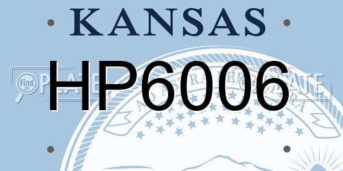 HP6006 Kansas License Plate