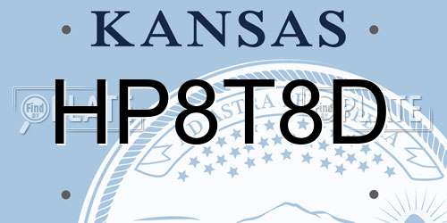 HP8T8D Kansas License Plate