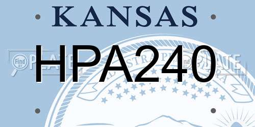 HPA240 Kansas License Plate