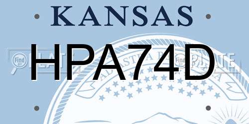 HPA74D Kansas License Plate
