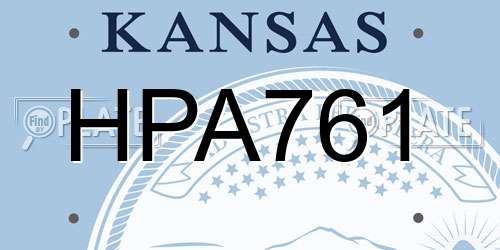 HPA761 Kansas License Plate