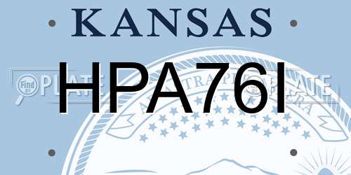 HPA76I Kansas License Plate