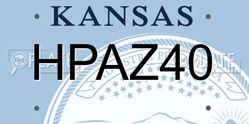 HPAZ40 Kansas License Plate
