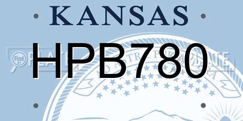 HPB780 Kansas License Plate