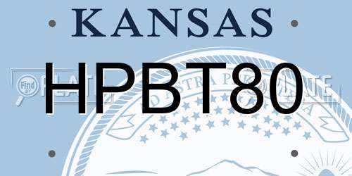 HPBT80 Kansas License Plate
