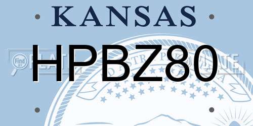 HPBZ80 Kansas License Plate